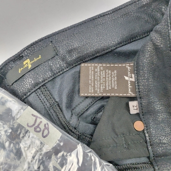 Seven for all Mankind pebbled/ reptile print  faux leather 5 pocket skinny pant - Picture 7 of 7